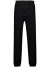 Saint Laurent Pantaloni Stile Tuta In Tessuto Garzato In Black