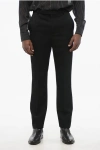 Saint Laurent 4-pocketed Wool Blend Pants With Hidden Closure