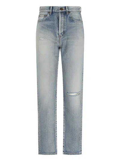 Saint Laurent Slim Jeans In Light Blue