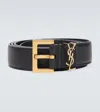 Saint Laurent 3cm Full-grain Leather Belt In Black