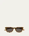 Saint Laurent Slim Square Acetate Sunglasses In Brown