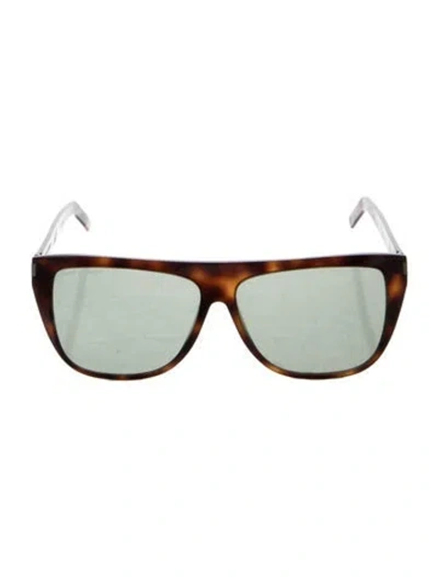 Pre-owned Saint Laurent Slim Square Sunglasses In Brown