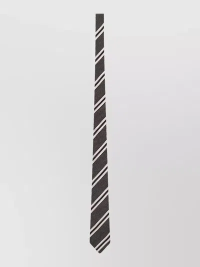 Saint Laurent Slim Striped Tie Lightweight Smooth Texture