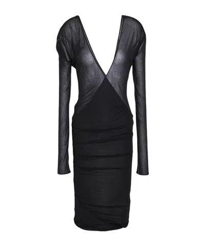 Saint Laurent Slim-fit Dress In Black