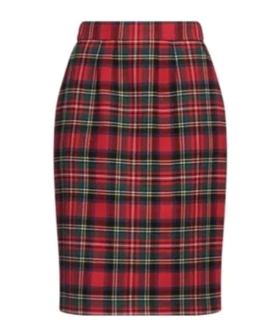 Saint Laurent Slim-fit Hip-hugging Knee-length Pencil Skirt In Red
