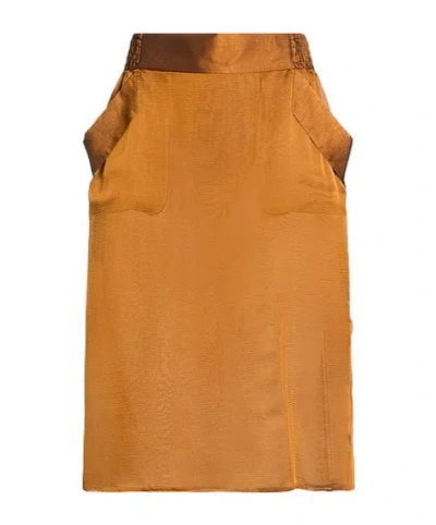 Saint Laurent Slim-fit Skirt In Brown