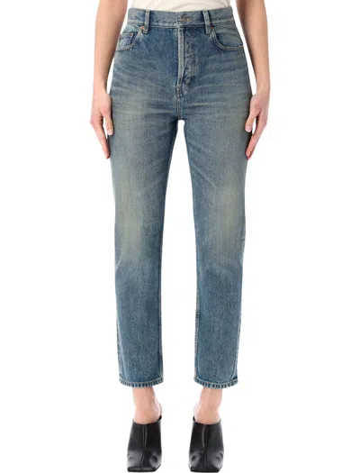 Saint Laurent Slim-fit Vintage-inspired High-waisted Jeans - Size 26 In Blue
