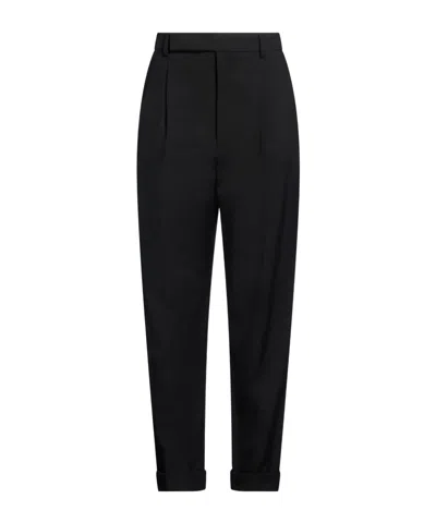 Saint Laurent Slim-fit Wool Casual Pants In Black