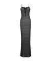 Saint Laurent Pointelle Knit Sleeveless Maxi Dress In Black