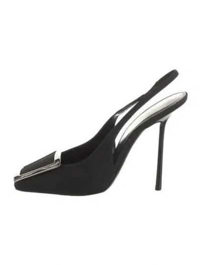 Pre-owned Saint Laurent Slingback Pumps In Black