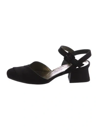 Pre-owned Saint Laurent Slingback Pumps In Black
