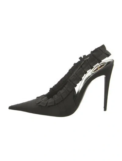 Pre-owned Saint Laurent Slingback Pumps In Green