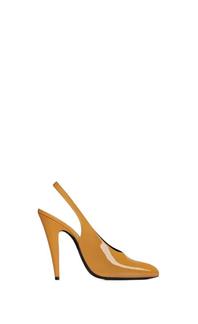 Saint Laurent Slingback Pumps In Orange