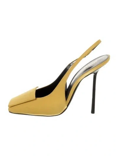 Pre-owned Saint Laurent Slingback Pumps In Yellow