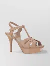 Saint Laurent Tribute Woven Patent-leather Platform Sandals