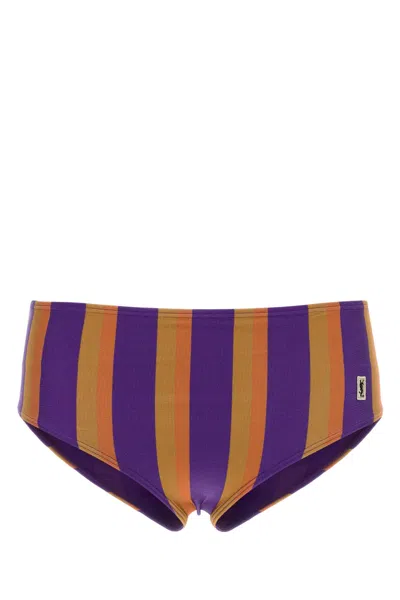 Saint Laurent Slip In Nylon Stretch Stampato In Multi