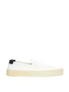Saint Laurent Slip On In White Canvas