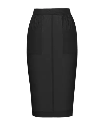 Saint Laurent Slit Pencil Skirt In Black