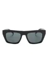 Saint Laurent Slm 131 Rectangle-frame Sunglasses In Schwarz