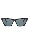 Saint Laurent Mica Thin Cat-eye Acetate Sunglasses In Black