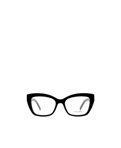 Saint Laurent Slm117 Cat-eye Frame Glasses In Black