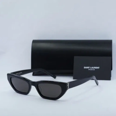 Pre-owned Saint Laurent Slm126 001 Shiny Black/black 54-20-140 Sunglasses Authentic