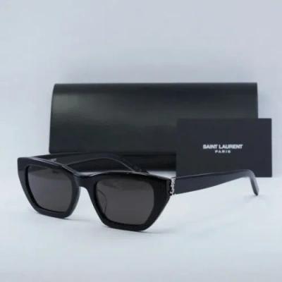 Pre-owned Saint Laurent Slm127/f 001 Black/black 53-20-145 Sunglasses