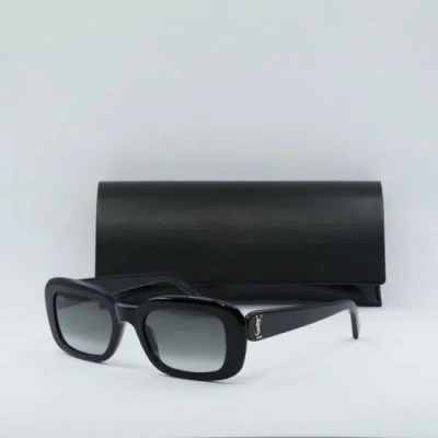 Pre-owned Saint Laurent Slm130 002 Shiny Black/gray Gradient 53-21-140 Sunglasses