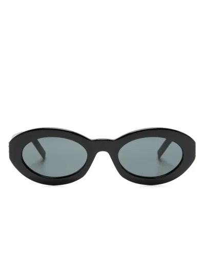 Saint Laurent Eyewear Oval Frame Sunglasses In Black