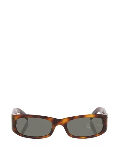 Saint Laurent Slm152 Rectangle-frame Sunglasses In Brown
