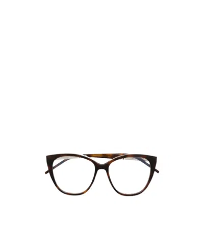 Saint Laurent Slm72 Square-frame Glasses In Black