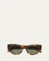 Saint Laurent Slm94 Recycled Acetate Cat-eye Sunglasses In Havana