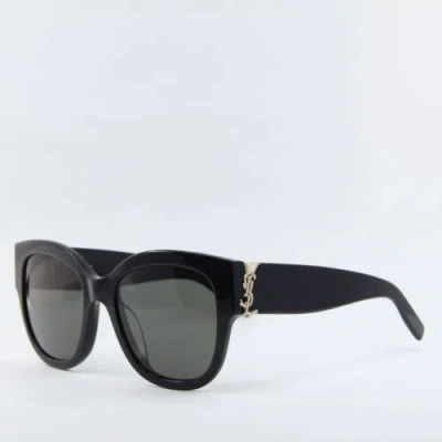 Pre-owned Saint Laurent Slm95/f 001 Black/dark Grey 56-20-145 Sunglasses In Gray