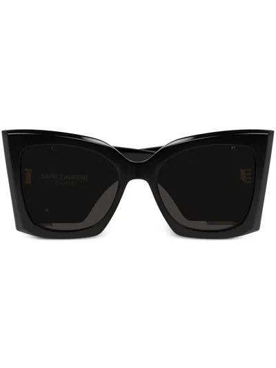 Saint Laurent Black Blaze Square-frame Sunglasses