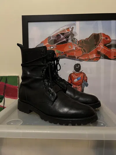 Pre-owned Saint Laurent Slp Hedi Slimane Fw14 Ranger Boots In Black