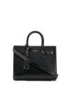 Saint Laurent Small Black Leather Handbag With Accordion Sides For Women In Black