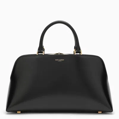 Saint Laurent Small Black Shiny Leather Duffle Bag Sac De Jour