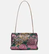 Saint Laurent Small Brocade Clutch In Multicoloured