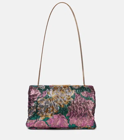 Saint Laurent Small Brocade Clutch In Multicoloured