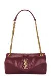 Saint Laurent Calypso Small Ysl Shoulder Bag In Smooth Padded Leather In Deep Rasberry