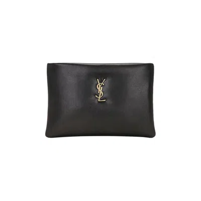 Pre-owned Saint Laurent Small Calypso Pillow Pouch 'black'