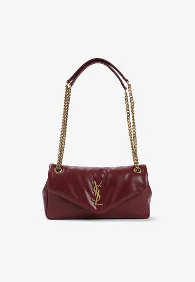 Saint Laurent Small Calypso Shoulder Bag In Burgundy