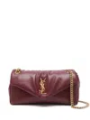 Saint Laurent Calypso Small Ysl Shoulder Bag In Smooth Padded Leather In Red