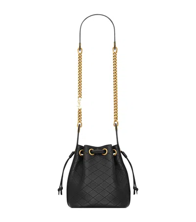 Saint Laurent Small Cassandre Bucket Bag In Black