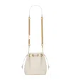 Saint Laurent Small Cassandre Bucket Bag In White