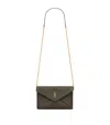 Saint Laurent Small Cassandre Chain Pouch In Green