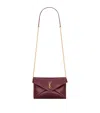 Saint Laurent Small Cassandre Chain Pouch In Red