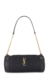 Saint Laurent Shoulder Bags Cylinder Women Rafia Black In Noir