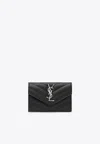 Saint Laurent Small Cassandre Envelope Wallet In Black