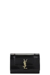 Saint Laurent Small Cassandre Envelope Wallet In Noir